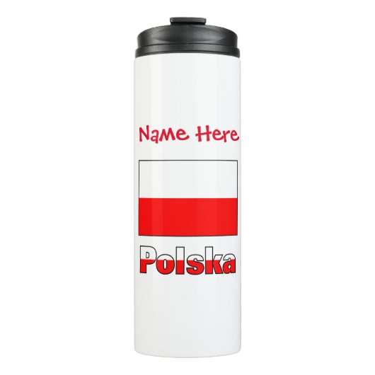 Personalisierte Polska-Flagge Thermosbecher (Vorderseite)