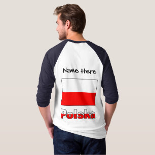Personalisierte Polska und polnische Flagge  T-Shirt