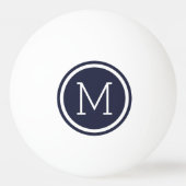 Personalisierte Pong-Balls für Navy Blue Monogram Tischtennisball (Vorderseite)