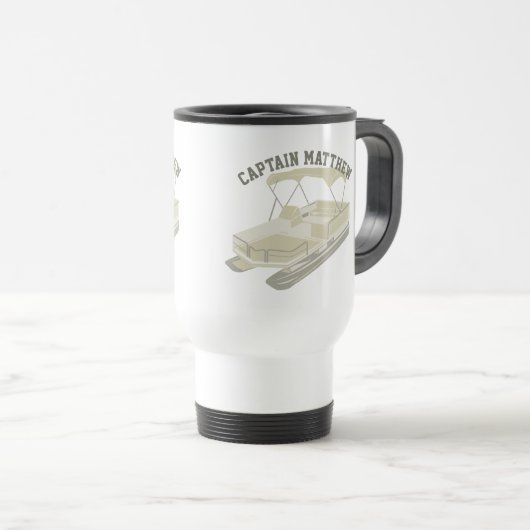 Personalisierte Pontoon Boat Travel Mug Reisebecher (VorderseiteRechts)