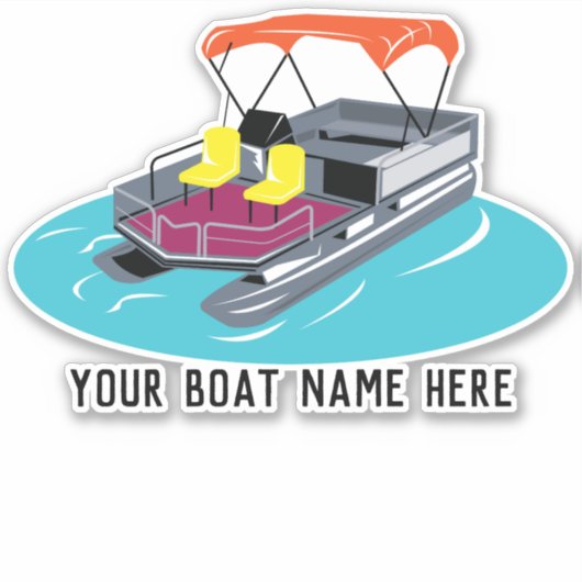 Personalisierte Pontoon-Boot-Decal-Aufkleber Aufkleber (Vorderseite)