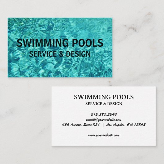 Personalisierte Pooldienste Visitenkarte (Vorne/Hinten)