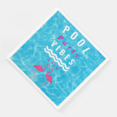Personalisierte Poolparty-Stimmung Flamingo Servie Serviette (Ecke)