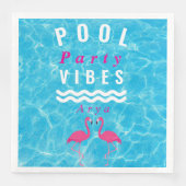 Personalisierte Poolparty-Stimmung Flamingo Servie Serviette (Vorderseite)