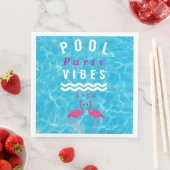Personalisierte Poolparty-Stimmung Flamingo Servie Serviette (Beispiel)