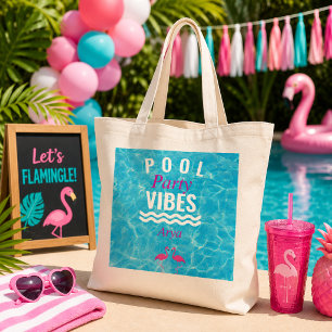 Personalisierte Poolparty-Stimmung Flamingo-Traget Jumbo Stoffbeutel
