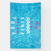 Personalisierte Poolparty-Stimmung Sommerbanner Banner (Vertikal)