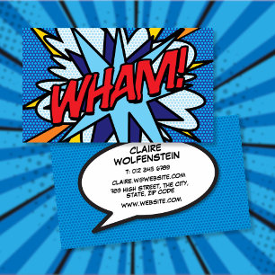 Personalisierte Pop-Art-Comic-Book-WHAM Visitenkarte