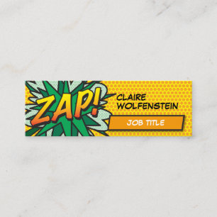 Personalisierte Pop-Art-Comic-Book-ZAP! Mini Visitenkarte