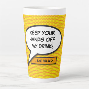Personalisierte Pop-Art-Comic-Sprechblase Milchtasse