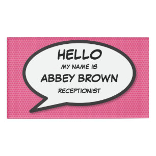 Personalisierte Pop-Art-Comicbuch-Sprechblase Namenschild