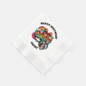 Personalisierte Pop-Art-Retro-Geburtstagsfoto Serviette (Ecke)