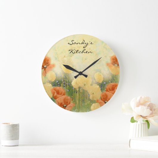 Personalisierte Poppy Kitchen Clock Große Wanduhr (Zuhause)