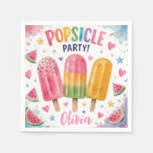 Personalisierte Popsicle-Party Sommer-Geburtstagsf Serviette (Vorderseite)