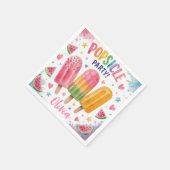 Personalisierte Popsicle-Party Sommer-Geburtstagsf Serviette (Ecke)