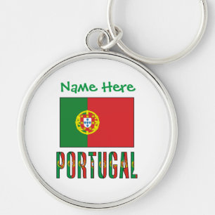 Personalisierte Portugal-Flagge-Erbstück Schlüsselanhänger