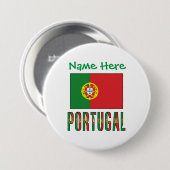 Personalisierte Portugal-Flagge-Herkunft Button (Vorne & Hinten)