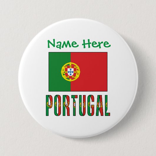Personalisierte Portugal-Flagge-Herkunft Button (Vorderseite)