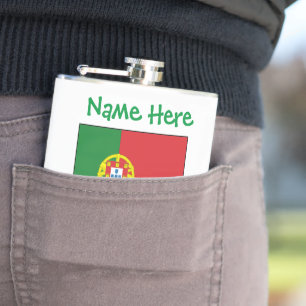Personalisierte Portugal-Flagge-Herkunft Flachmann