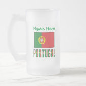 Personalisierte Portugal-Flagge-Herkunft Mattglas Bierglas (Links)