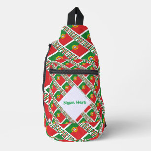 Personalisierte Portugalflagge gekachelt  Crossbody Bag