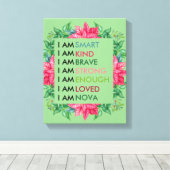 Personalisierte positive Bejahungen für Kinder Leinwanddruck (Insitu (Holzboden))