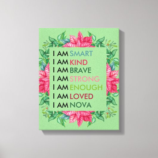 Personalisierte positive Bejahungen für Kinder Leinwanddruck (Vorderseite)