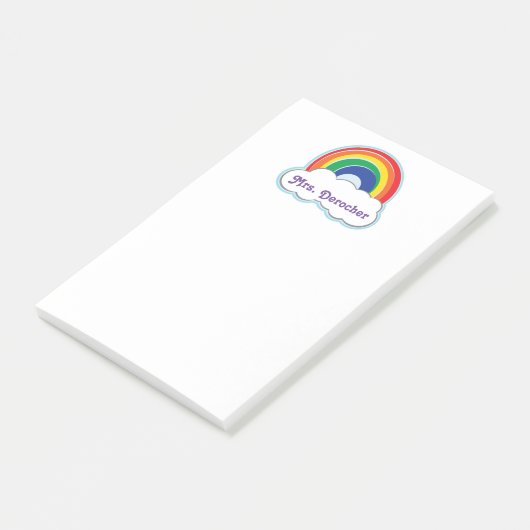 Personalisierte Post-It des REGENBOGENS | Klebezettel (angewinkelt)