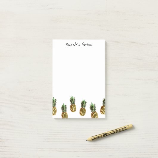 Personalisierte Post-it®-Noten für Ananas-Liebhabe Post-it Klebezettel (Auf Schreibtisch)