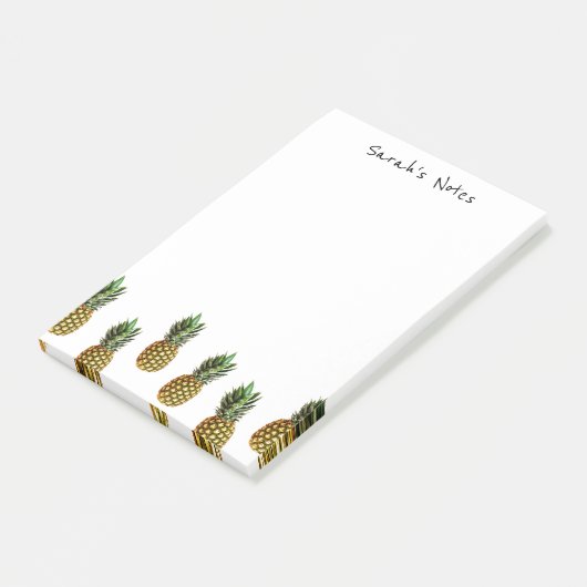 Personalisierte Post-it®-Noten für Ananas-Liebhabe Post-it Klebezettel (angewinkelt)