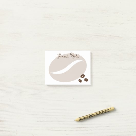 Personalisierte Post-it®-Noten mit Kaffeebohnen-Br Post-it Klebezettel (Auf Schreibtisch)