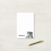 Personalisierte Post-it®-Noten mit niedlicher Eule Post-it Klebezettel (Auf Schreibtisch)