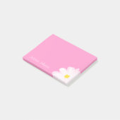 Personalisierte Post-it®-Noten Rosa mit daisy Blum Post-it Klebezettel (angewinkelt)