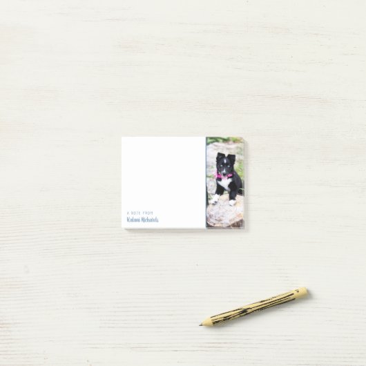 Personalisierte Post-it-Notizen des Fotos Post-it Klebezettel (Auf Schreibtisch)