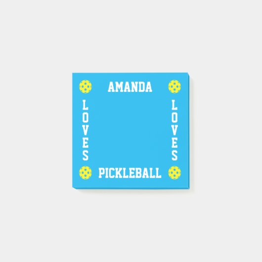 Personalisierte Post-it®-Notizen für Pickleball-Sp Post-it Klebezettel (Vorderseite)