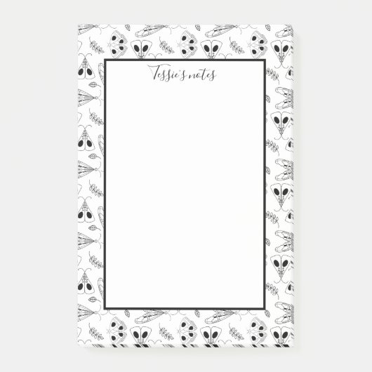 Personalisierte Post-it-Notizen für Schwarzweiß-Mo Post-it Klebezettel (Vorderseite)