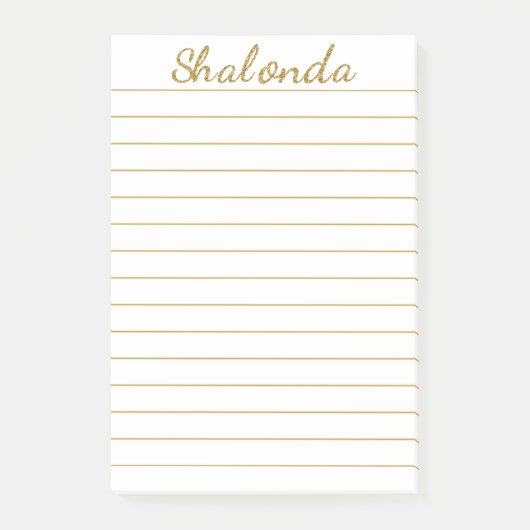 Personalisierte Post-it®-Notizen mit Goldstreifen Post-it Klebezettel (Vorderseite)