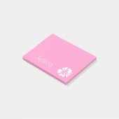 Personalisierte Post-it®-Notizen | Rosa Hibiskus B Post-it Klebezettel (angewinkelt)