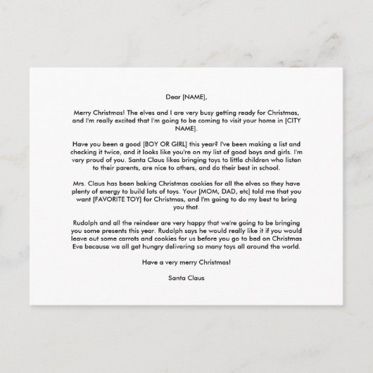 PERSONALISIERTE POSTCARD AUS SANTA FEIERTAGSPOSTKARTE (Vorderseite)