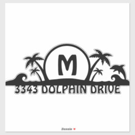 Personalisierte Postfachadresse am Strand Aufkleber