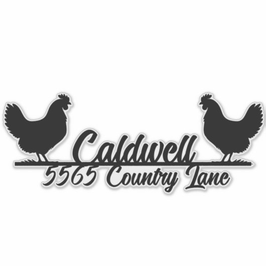 Personalisierte Postfachadresse für Hühner Aufkleber (Vorderseite)