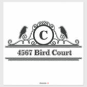 Personalisierte Postfachadresse für Vögel Aufkleber (Blatt)