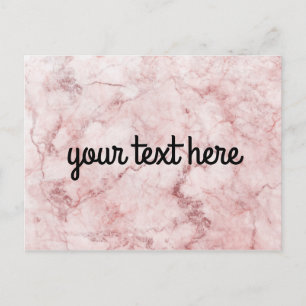 Personalisierte Postkarte aus rosa Marmor