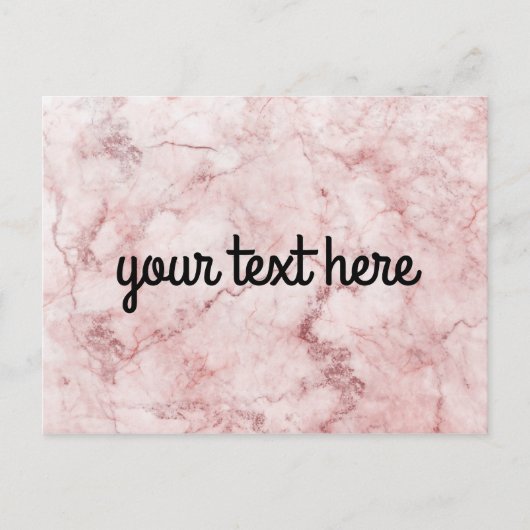 Personalisierte Postkarte aus rosa Marmor (Vorderseite)