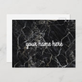 Personalisierte Postkarte aus schwarzem Marmor (Vorne/Hinten)