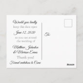 Personalisierte Postkarte mit schwarzer Linie Save (Rückseite)