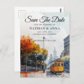 Personalisierte Postkarte San Francisco Skyline (Vorne/Hinten)