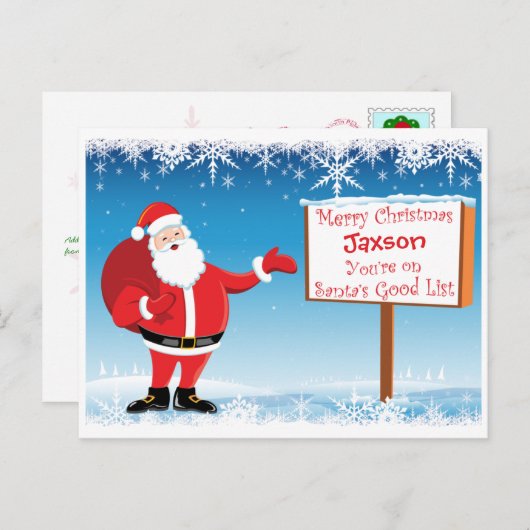 Personalisierte Postkarte vom Santa (Vorne/Hinten)