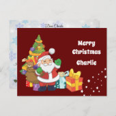 Personalisierte Postkarte vom Weihnachtsmann an da (Vorne/Hinten)