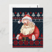 Personalisierte Postkarte Winking Santa Claus gekn (Vorne/Hinten)